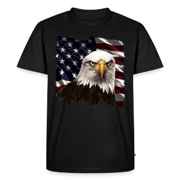 Patriotic USA Eagle | Joyeux 4 juillet - T-shirt Premium bio Homme - noir - Devant - Nico (187cm)