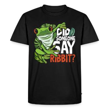 Frog Red-eyed Tree Frog Did Someone Say Ribbit? - Men's Premium Organic T-Shirt - black - Front - Nico (187cm)