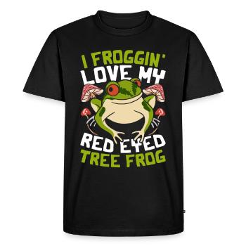 Frog Red-eyed Tree Frog - Men's Premium Organic T-Shirt - black - Front - Nico (187cm)