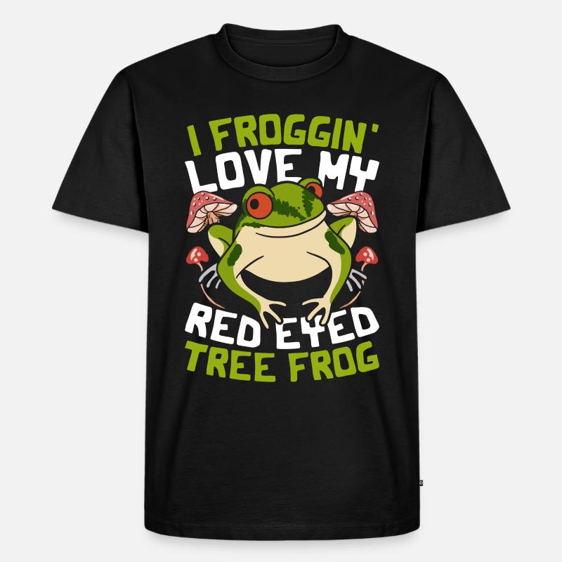 Frosch Rotaugenlaubfrosch - Männer Premium Bio T-Shirt - Schwarz