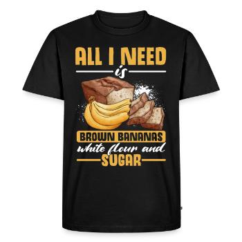 Drôle de vêtements de cuisson au pain aux bananes - T-shirt Premium bio Homme - noir - Devant - Nico (187cm)