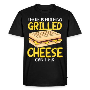 Amour Fromage Grillé Hommes Femmes - T-shirt Premium bio Homme - noir - Devant - Nico (187cm)