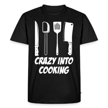 Couteau de chef cuisinier Chef de cuisine - T-shirt Premium bio Homme - noir - Devant - Nico (187cm)