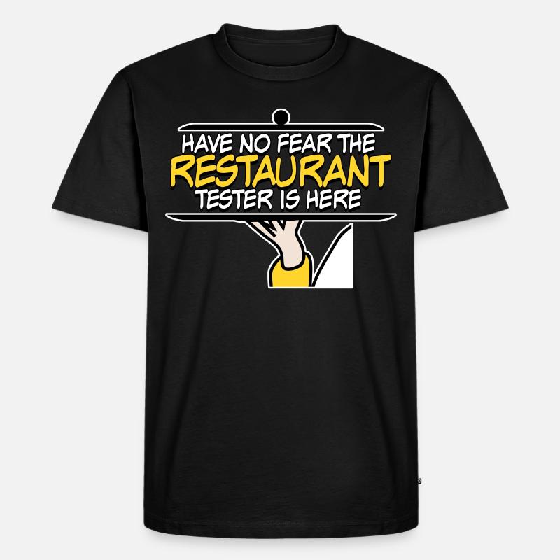 Restaurant Restauranttester Essen - Männer Premium Bio T-Shirt - Schwarz