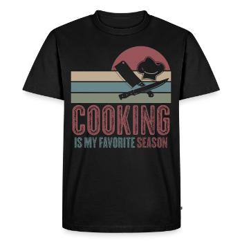 Chapeau de chef Cuisine Chef Chef Cuisine - T-shirt Premium bio Homme - noir - Devant - Nico (187cm)