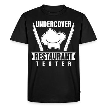 Testeur de restaurant Restaurant Essen - T-shirt Premium bio Homme - noir - Devant - Nico (187cm)