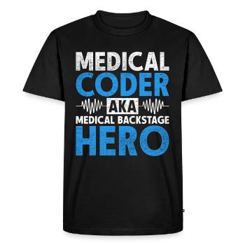 Coding Specialist Medical Encoder - Men's Premium Organic T-Shirt - black - Front - Nico (187cm)