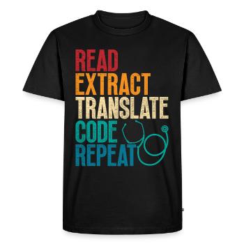 Coding Specialist Medical Encoder - Men's Premium Organic T-Shirt - black - Front - Nico (187cm)
