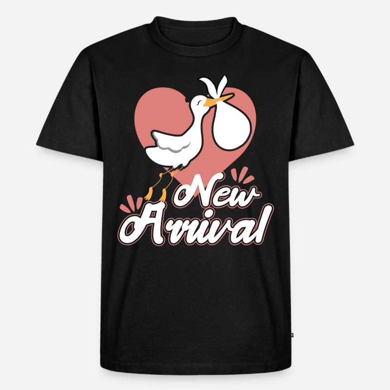 Stork New Arrival - Männer Premium Bio T-Shirt - Schwarz