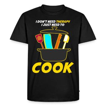 Chapeau de chef Cuisson Cuisson Cuisine - T-shirt Premium bio Homme - noir - Devant - Nico (187cm)