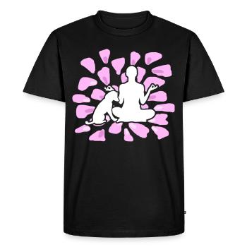 Chiens de méditation de chien de yoga - T-shirt Premium bio Homme - noir - Devant - Nico (187cm)
