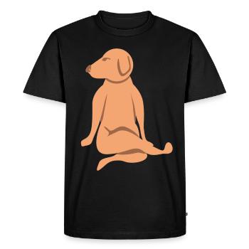 Funny Dog Yoga Dogs Meditation - Men's Premium Organic T-Shirt - black - Front - Nico (187cm)