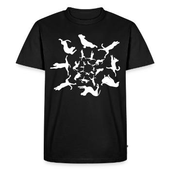 Chiens de yoga Chien Méditation Exercice de yoga - T-shirt Premium bio Homme - noir - Devant - Nico (187cm)