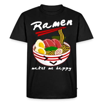 Ramen Anime Noodles Noodle Soup - T-shirt Premium bio Homme - noir - Devant - Nico (187cm)