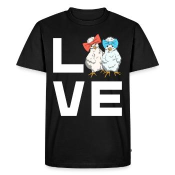 Les poulets en soie adorent le lettrage Conception de poulet en soie - T-shirt Premium bio Homme - noir - Devant - Nico (187cm)