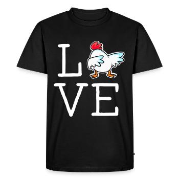 J’adore le lettrage du poulet avec un éleveur de poulet cool - T-shirt Premium bio Homme - noir - Devant - Nico (187cm)