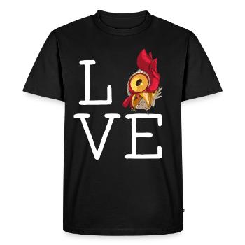 Drôle de conception de poulet d’amour avec des poulets drôles - T-shirt Premium bio Homme - noir - Devant - Nico (187cm)