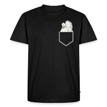 Poulet en soie dans la poitrine Poche Poulet Sac de poulet - T-shirt Premium bio Homme - noir - Devant - Nico (187cm)