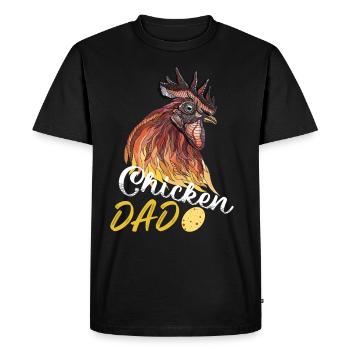 poulet papa drôle poulets slogan coq poulet papa - T-shirt Premium bio Homme - noir - Devant - Nico (187cm)