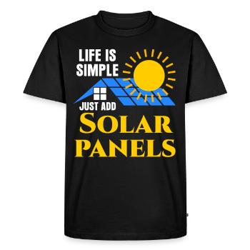 Renewable Energy Solar Cell - Men's Premium Organic T-Shirt - black - Front - Nico (187cm)