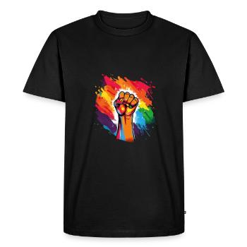 LGBTQ et fiers pour toujours - Rainbow LGBT Rights - T-shirt Premium bio Homme - noir - Devant - Nico (187cm)