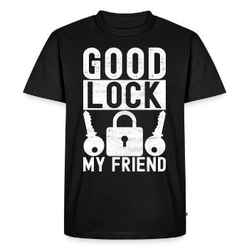 Schlüsseldienst Locksmith Dietrich - Men's Premium Organic T-Shirt - black - Front - Nico (187cm)