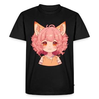 Fox Girl Kawaii Anime Foxes Manga Chibi - T-shirt Premium bio Homme - noir - Devant - Nico (187cm)