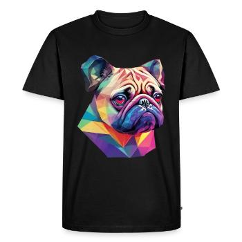 Carlin Chien Mignon Race de chien Carlins Chiens Pug Design - T-shirt Premium bio Homme - noir - Devant - Nico (187cm)