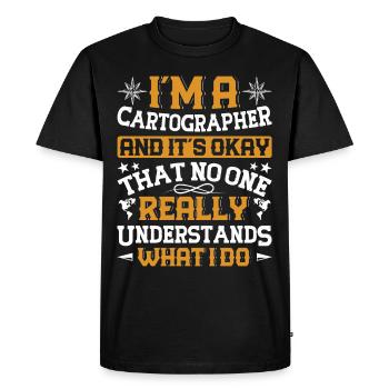 Cartographes - T-shirt Premium bio Homme - noir - Devant - Nico (187cm)