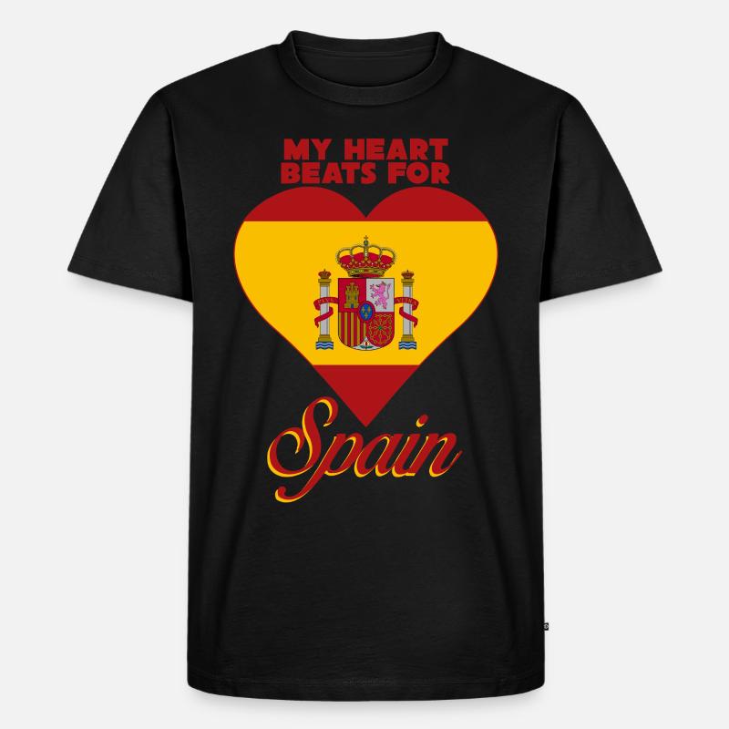 Spanien Liebe Spanisch - Männer Premium Bio T-Shirt - Schwarz