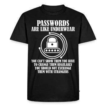 Admin Saying Password Programmer - Men's Premium Organic T-Shirt - black - Front - Nico (187cm)