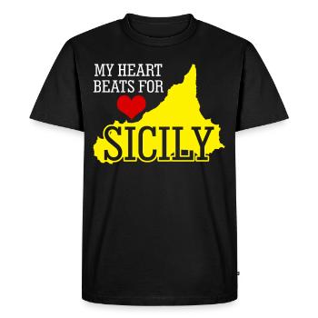 Tourisme en Sicile - T-shirt Premium bio Homme - noir - Devant - Nico (187cm)