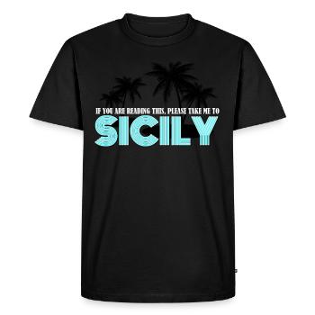 Holidays in Sicily - Men's Premium Organic T-Shirt - black - Front - Nico (187cm)