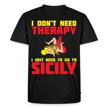 Sicile Flag Sicilia - T-shirt Premium bio Homme - noir - Devant - Nico (187cm)