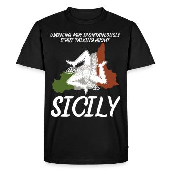 Sicile Italie Drapeau italien - T-shirt Premium bio Homme - noir - Devant - Nico (187cm)