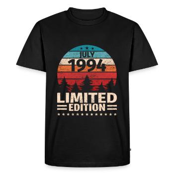 29ème Anniversaire Juillet Millésime 1994 Millésime - T-shirt Premium bio Homme - noir - Devant - Nico (187cm)