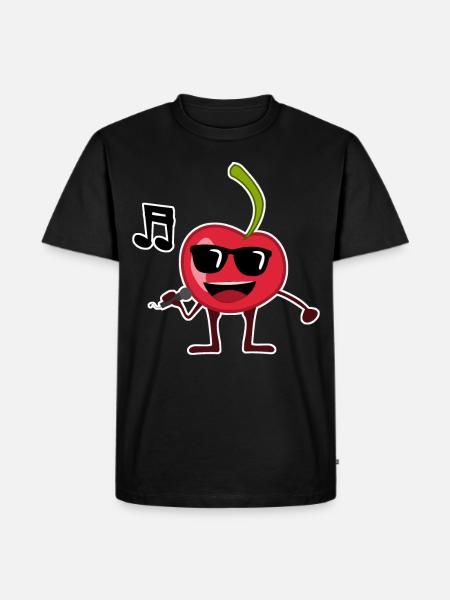 Cherry sings music cherries - Men's Premium Organic T-Shirt - black