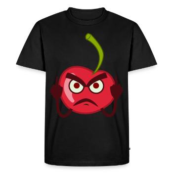La cerise aigre montre un doigt d’honneur - T-shirt Premium bio Homme - noir - Devant - Nico (187cm)