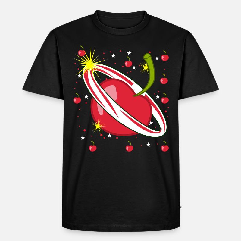 Cerise dans l’espace Cerises - T-shirt Premium bio Homme - noir