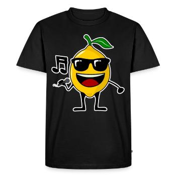 Lemon chante de la musique citrons - T-shirt Premium bio Homme - noir - Devant - Nico (187cm)