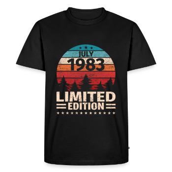 40th Birthday July Vintage 1983 Vintage - Men's Premium Organic T-Shirt - black - Front - Nico (187cm)