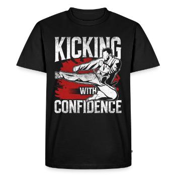 Tang So Do Kicking avec confiance - T-shirt Premium bio Homme - noir - Devant - Nico (187cm)