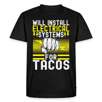 Electrician Electronics Technician - Men's Premium Organic T-Shirt - black - Front - Nico (187cm)