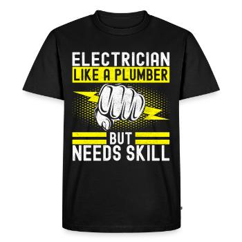 Electrician Electronics Technician - Men's Premium Organic T-Shirt - black - Front - Nico (187cm)