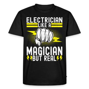 Electrician Electronics Technician - Men's Premium Organic T-Shirt - black - Front - Nico (187cm)