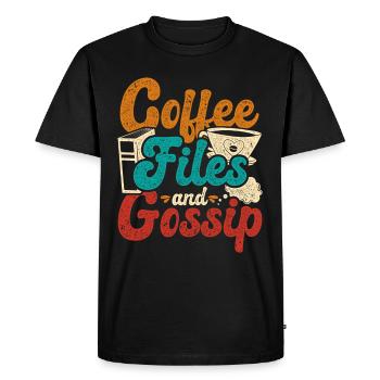 HR Manager Human Resources Manager Coffee Files And Gossip - Men's Premium Organic T-Shirt - black - Front - Nico (187cm)