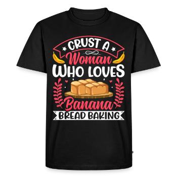 Drôle de vêtements de cuisson au pain aux bananes - T-shirt Premium bio Homme - noir - Devant - Nico (187cm)