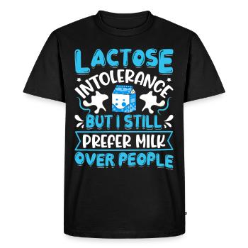 Lactose Intolerant Dairy - Men's Premium Organic T-Shirt - black - Front - Nico (187cm)