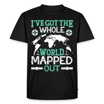 Cartographes - T-shirt Premium bio Homme - noir - Devant - Nico (187cm)