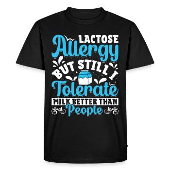 Lactose Intolerant Dairy - Men's Premium Organic T-Shirt - black - Front - Nico (187cm)